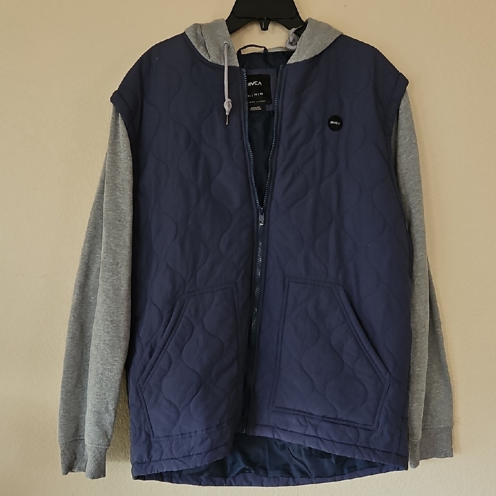 RVCA Navy and Gray Quilted‎ Jacket XL